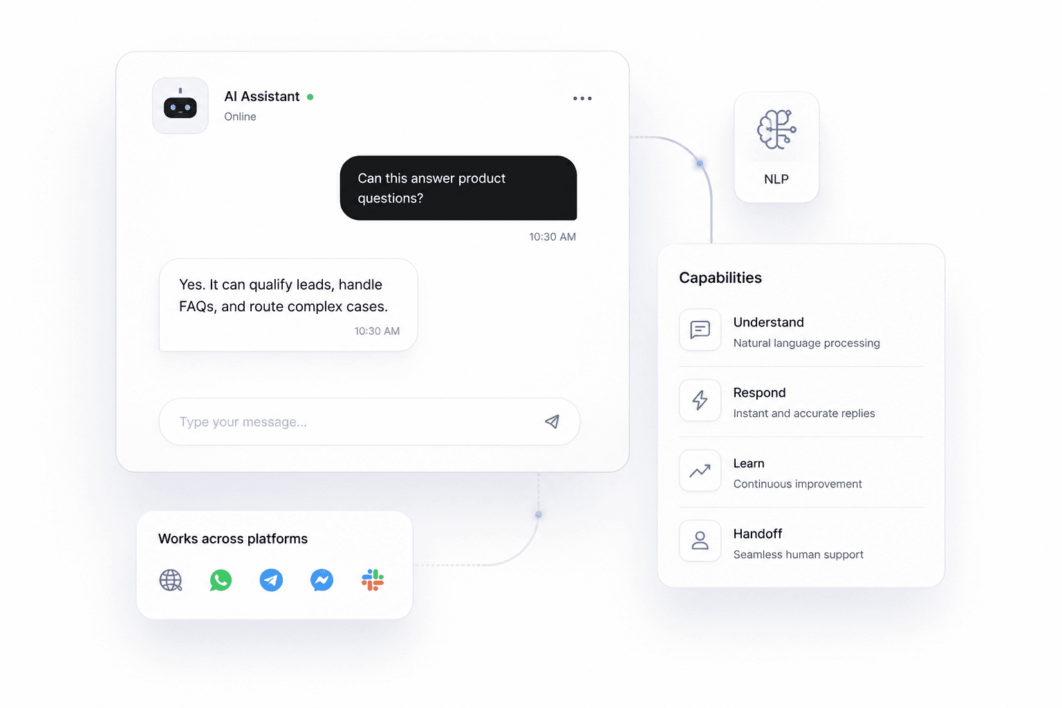 Clean chatbot interface UI